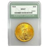 1924 $20 Gold Double Eagle NTC MS67