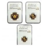 [3]1986 G. Britain Gold 1/2, 1, & 2 Sovereign NGC
