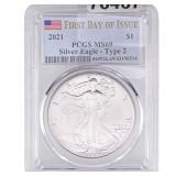 2021 Silver Eagle PCGS MS69 Type 2