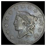 1830 Coronet Head Large Cent ABOUT UNCIRCULATED