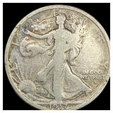 1917-D Silver Walking Liberty Half Dollar NICELY C