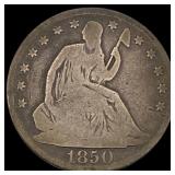 1850-O Seated Liberty Half Dollar CLOSELY UNCIRCU