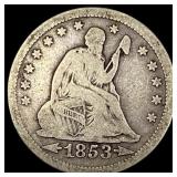 1853 Arrows Seated Liberty Silver Quarter LIGHTLY