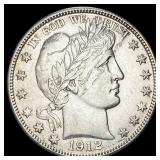 1912-D Silver Barber Half Dollar CHOICE AU
