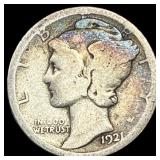 1921-D Silver Mercury Dime LIGHTLY CIRCULATED