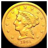 1861 Civil War $2.50 Gold Quarter Eagle