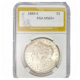 1880-S Morgan Silver Dollar PGA MS65+