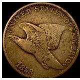 1858 Copper-Nickel Flying Eagle Cent LIGHTLY CIRCU