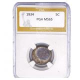 1934 Buffalo Nickel PGA MS65