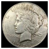 1928-S Silver Peace Dollar NEARLY UNCIRCULATED