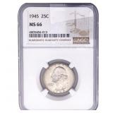 1945 Washington Silver Quarter NGC MS66