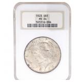 1923 Silver Peace Dollar NGC MS64