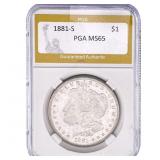 1881-S Morgan Silver Dollar PGA MS65