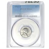 1943-S Wheat Cent PCGS MS66