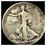 1921-S Silver Walking Liberty Half Dollar LIGHTLY
