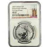 2023 Great Britain 1 oz Silver 2 Pounds NGC MS69