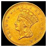 1856 Gold $1 Indian Head Type 2 CLOSELY UNCIRCULAT