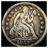1853 Seated Liberty Dime (No Arrows) LIGHTLY CIRCU