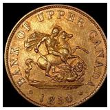 1850 Upper Canada Half Penny Token CHOICE AU