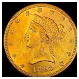1897 Liberty Head Eagle $10 Gold GEM BU