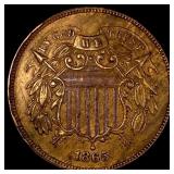 1865 Bronze Two-Cent Piece CLOSELY UNCIRCULATED