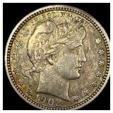 1902 Barber Silver Quarter CHOICE AU