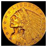 1915 Indian Head $2.5 Gold Quarter Eagle CLOSELY U