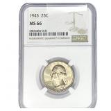 1945 Washington Silver Quarter NGC MS66