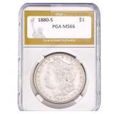 1880-S Morgan Silver Dollar PGA MS66