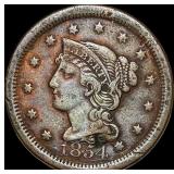 1854 Braided Hair Half Cent LIGHTLY  CIRCULATED