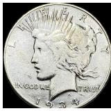 1934-S Peace Silver Dollar ABOUT UNCIRCULATED