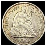 1870 Silver Half Dime NEARLY UNCIRCULATED