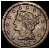 1849 Braided Hair Large Cent NEARLY  UNCIRCULATED