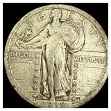 1918-S Silver Standing Liberty Quarter NEARLY UNCI