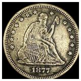 1877-S Silver Seated Liberty Quarter NEARLY UNCIRC