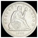 1859 Seated Liberty Silver Quarter NEARLY  UNCIRC