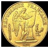 1895-A Gold 20 Francs .1867oz France UNC