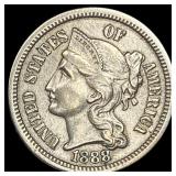1888 Nickel Three-Cent Piece CLOSELY UNCIRCULATED
