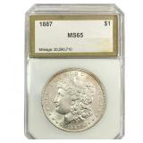 1887 Morgan Silver Dollar PCI MS65