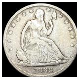 1869 Seated Liberty Half Dollar LIGHTLY CIRCULATED