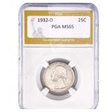 1932-D Washington Silver Quarter PGA MS65