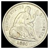 1860 Silver Half Dime CLOSELY UNCIRCULATED