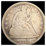 1844 Silver Seated Liberty Dollar NICELY CIRCULATE