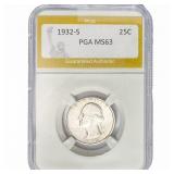 1932-S Washington Silver Quarter PGA MS63
