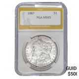 1887 Morgan Silver Dollar PGA MS65