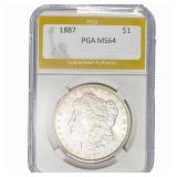 1887 Morgan Silver Dollar PGA MS64