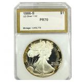 1986-S Silver Eagle PCI PR70