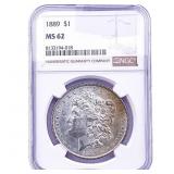1889 Morgan Silver Dollar NGC MS62