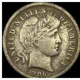 1906-O Silver Barber Dime ABOUT UNCIRCULATED