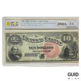 1880 $10 United States LG Note Red Seal PCGS CH UN